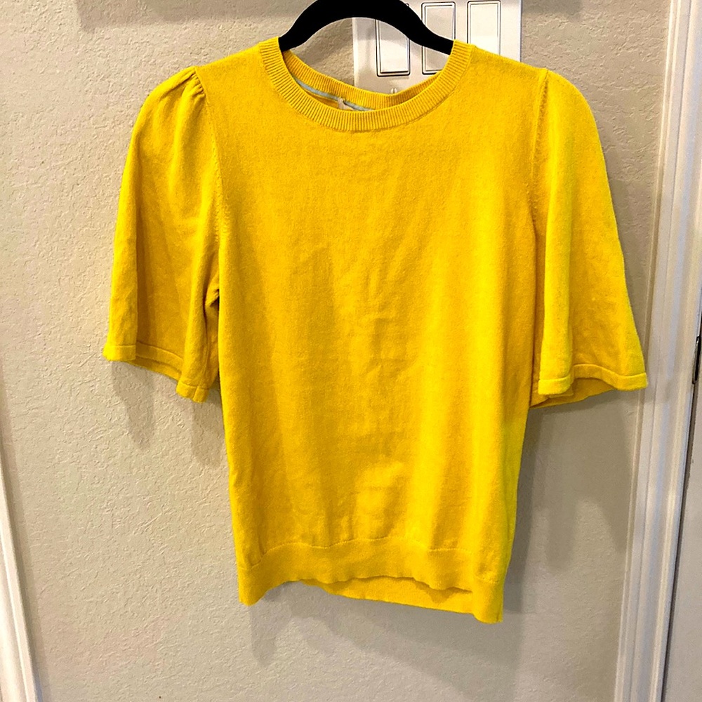 Boden Yellow Flutter Sleeve Sweater Size 8 in Good used condition